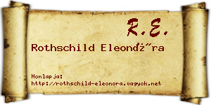 Rothschild Eleonóra névjegykártya