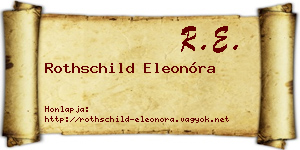 Rothschild Eleonóra névjegykártya